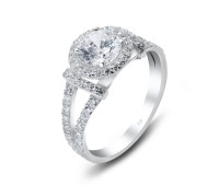Luxurious Sterling Silver Ring Decorated With CZ NSR-2888